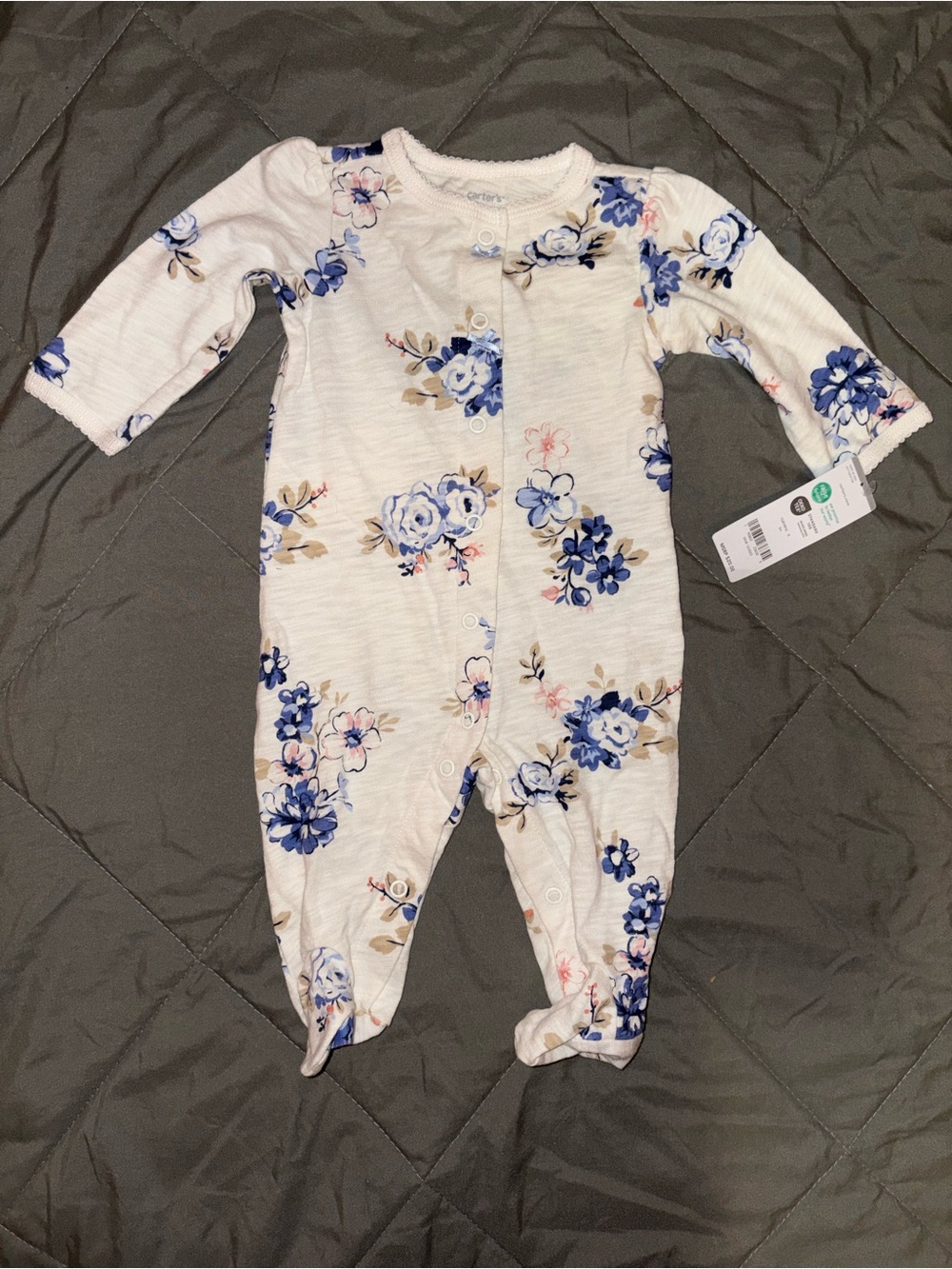 Carters floral footie pajamas